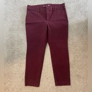 Old Navy Pixie High Rise Burgundy Pants